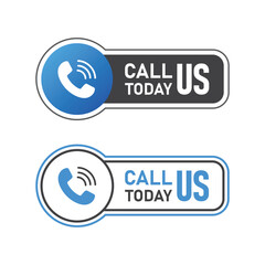 Poster - Call us button icon in flat style. Phone number place vector illustration on isolated background. Telephone interface sign business concept.