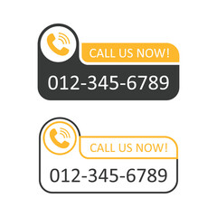 Poster - Call us button icon in flat style. Phone number place vector illustration on isolated background. Telephone interface sign business concept.