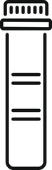 Poster - Simple black and white vector illustration of a medical test tube, ideal for healthcare and scientific themes