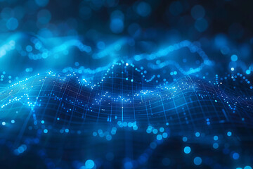 abstract blue digital chart wallpaper creates a blurry business interface, symbolizing technology, communication, connection, web, and science concepts through its 3D rendering