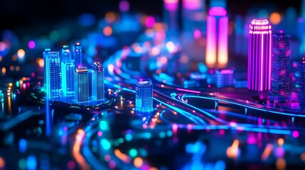 Poster - Futuristic urban planning model with AI-optimized designs and augmented reality visualizations