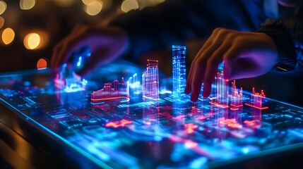 Poster - Futuristic urban planning model with AI-optimized designs and augmented reality visualizations