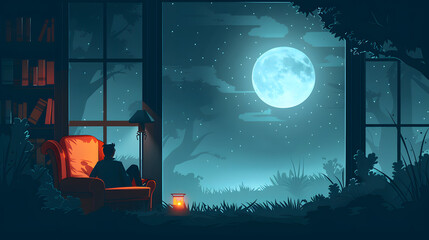 Wall Mural - telling spooky stories in the dark