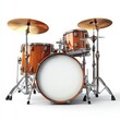 © KN Studio - A single drum kit clipart, percussion instrument element, realistic design, isolated on white background