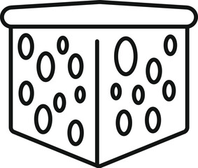 Sticker - Simple vector icon of a block of swiss cheese with holes