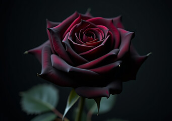 Sticker - Dark rose with wilted petals and thorns , wilted, petals, thorns, flower, dark, gothic, moody, elegant, black, nature, beauty