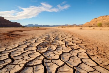 Poster - Racked earth desert floor outdoors nature tranquility.