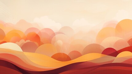 Poster - A soft abstract illustration featuring warm autumn hues in shades of orange