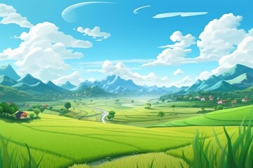 Wall Mural - Landscape countryside panoramic outdoors.