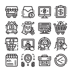 Fototapete - business icons for web , hand drawn set of graphics element collection isolated vector on white bakground