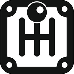 Poster - Simple black icon of a gear stick representing driving and cars