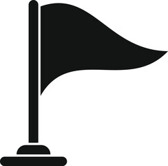 Poster - Black waving flag is standing still and pointing to the right