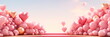 © Лилия Захарчук - Design concept for Valentine's Day podium stage with pink heart shaped balloons . Generative Ai