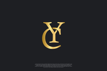 Fototapete - initial letters luxury YC monogram,creative golden logo