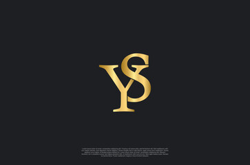 Aufkleber - initial letters luxury YS monogram,creative golden logo