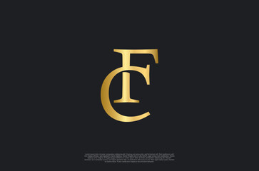 Aufkleber - initial letters luxury FC monogram,creative golden logo