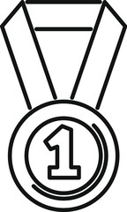 Canvas Print - Simple line art icon of a first place medal, symbolizing success and accomplishment