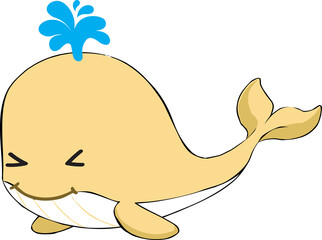 Canvas Print - cute whale cartoon, sea animal