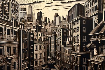 Wall Mural - High building city architecture metropolis.