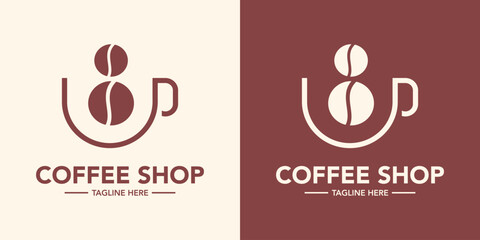 Simple coffee shop logo design. Cafe logo simple design template