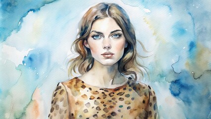 Wall Mural - beautiful woman in leopard clothes