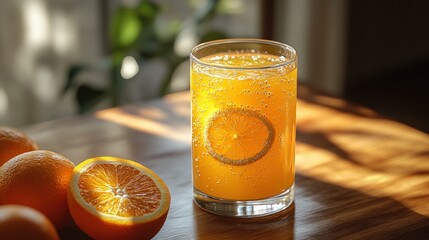 Poster - Refreshing Orange Drink with Sliced Orange