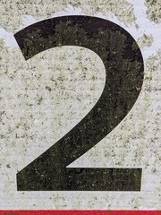 Written Wording in Distressed State Typography Found Number Two 2