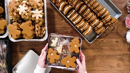 Canvas Print - Festive Christmas Tin Boxes Filled with Chocolate-Dipped Treats