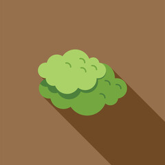 Poster - green bush casting a long shadow, perfect for representing nature or spring