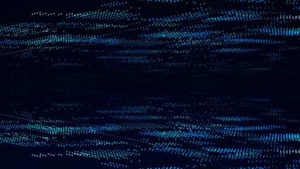 Leinwandbilder - Abstract digital cyberspace. Cyber security database. Digital code of big data. Futuristic hi-tech background with colored dots. 3D