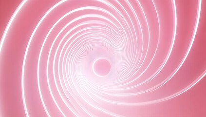 Canvas Print - white glowing spiral on light pink background