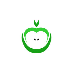 Wall Mural - green apple clipart logo vector symbol