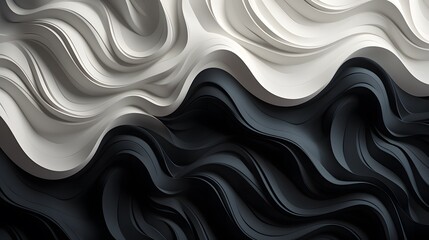 Wall Mural - Abstract swirl banner poster backdrop design with a black, white, and gray grainy noisy background and noise texture