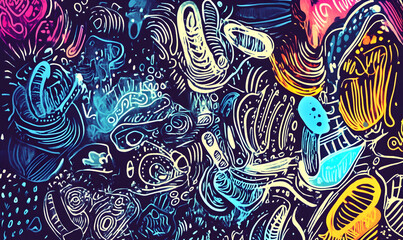 abstract doodle hand drawn design background