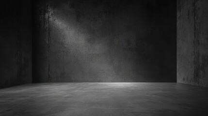 Canvas Print - A large empty room with a concrete wall