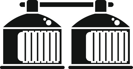 Poster - Bioreactor tanks equipment for making beer on white background