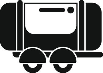 Poster - black and white silhouette of a water tank trailer, designed for agricultural use