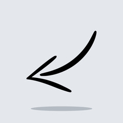 Poster - Curved arrow icon vector. Arrow pointer icon sign symbol vector. Arrow left vector icon illustration isolated on gray background	
