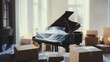 © Murda - A grand piano covered in plastic wrap and surrounded by