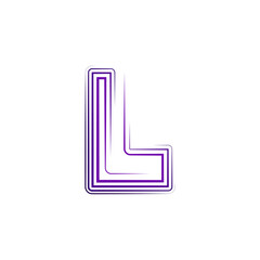 Wall Mural - purple lines logo letter l vector