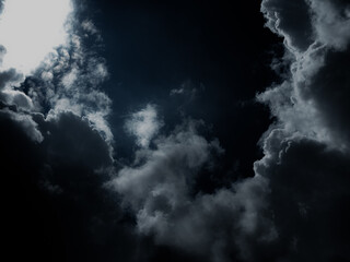 Wall Mural - cloud storm sky dark rain lightning thunder stoumy typhoon nature light scene rainy atmosphere damag