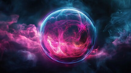 Abstract Energy Sphere With Glowing Light