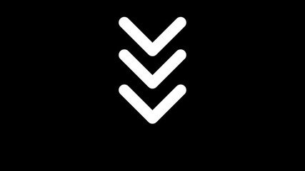Poster - Arrows pointing down. Arrow direction sign on black background. Animated looping swipe arrow. Arrow blinking.