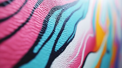 Aufkleber - A close-up view of an abstract design featuring wavy patterns and a harmonious mix of vibrant colors, evocative of modern artistic expressions and creative freedom.