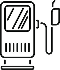 Poster - simple black and white icon representing an electric vehicle charging station, symbolizing sustainab