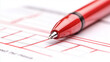 © Kiron - Red pen tip poised over a safety checklist, ready to make a mark, with white background highlighting the details. Ai generated