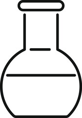 Poster - Simple black and white icon of a laboratory glass flask containing chemical liquid