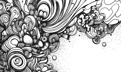 hand drawn abstract doodle style