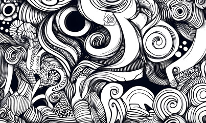 hand drawn abstract doodle style