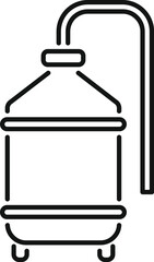 Poster - line icon of a water cooler dispensing cold water, ideal for representing office hydration